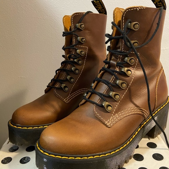 Dr. Martens Shoes - Dr Martens Leona Boots in Cognac